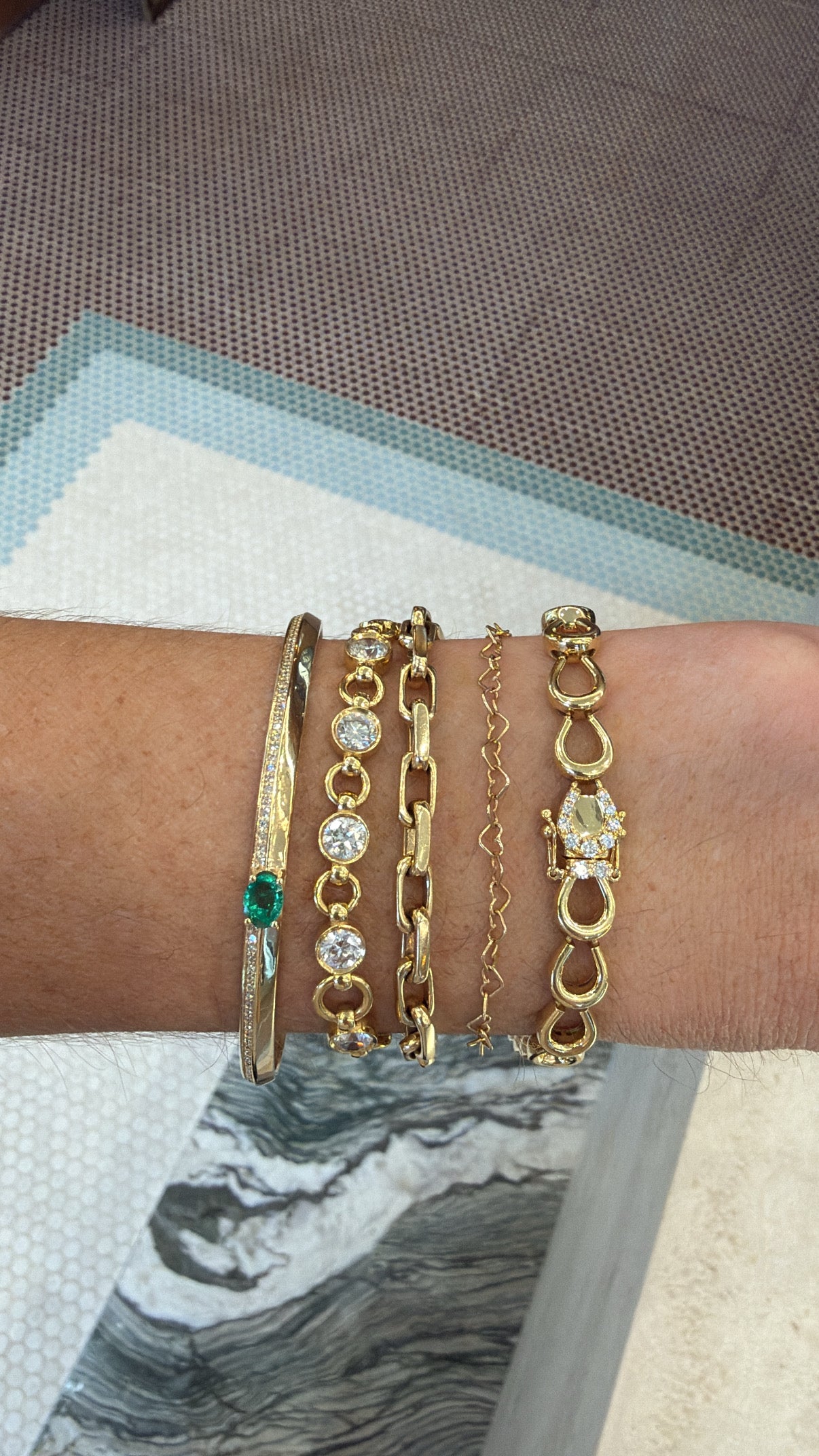 Lionheart- Aurelia Emerald Center Cuff Bangle – Henri Noël