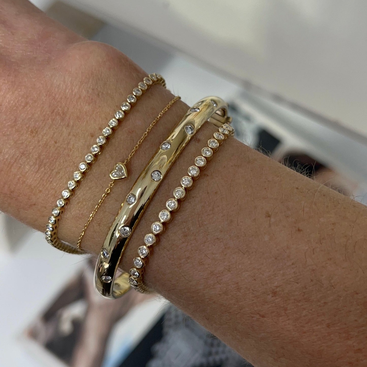 14K Diamond Sky Bangle – Henri Noël