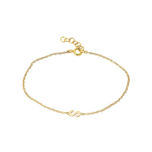 14k Solid Gold Initial Bracelet – Henri Noël