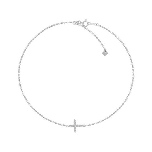 Adjustable Diamond Cross Bracelet