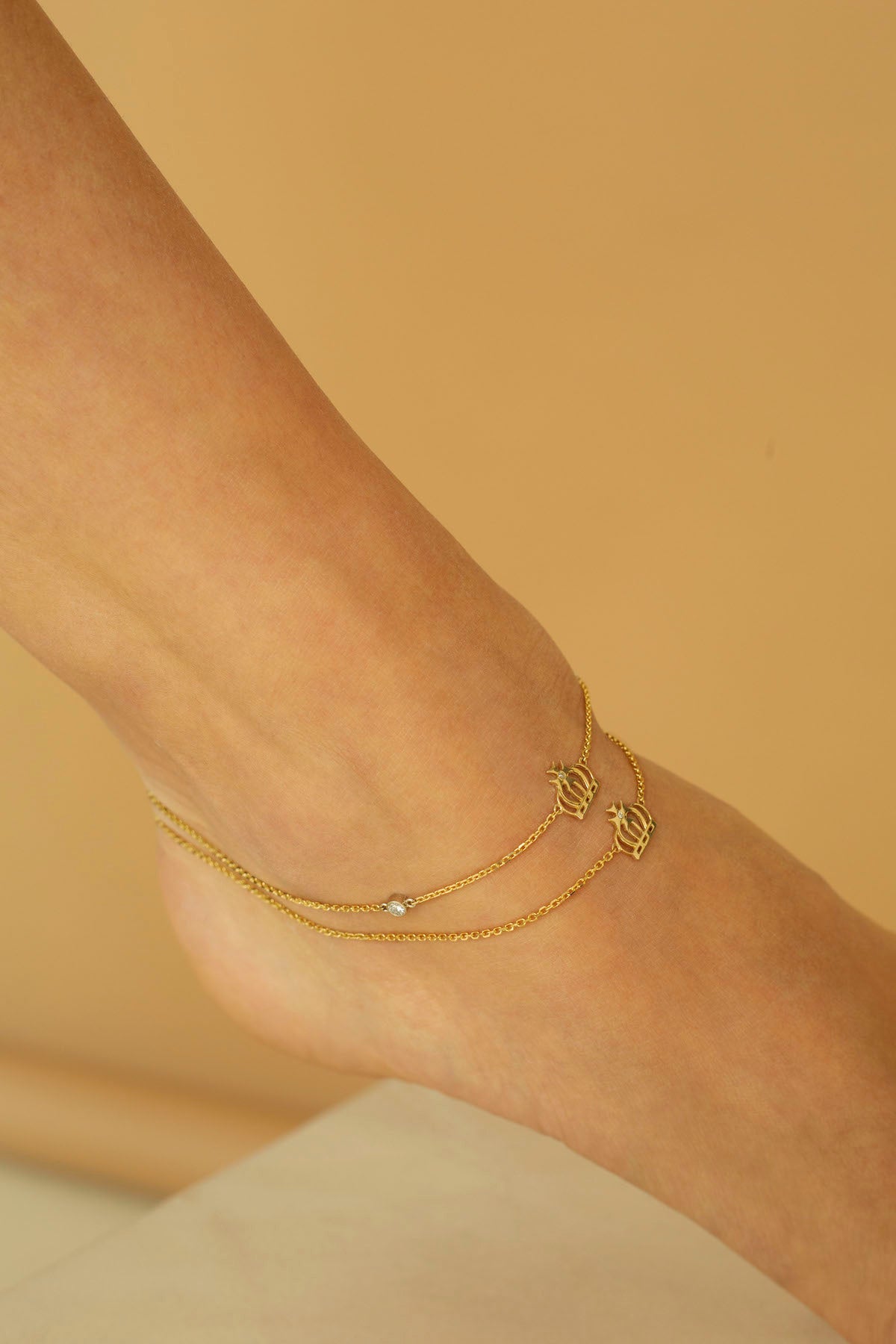 Sicilian Link Anklet in Gold – DEUX LIONS JEWELRY