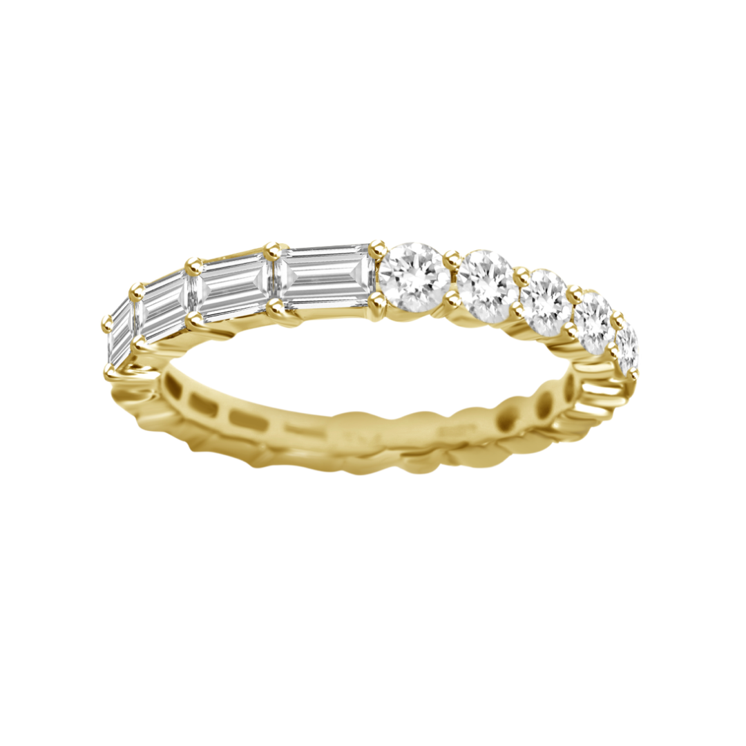 Half Round & Half Emerald Eternity Band