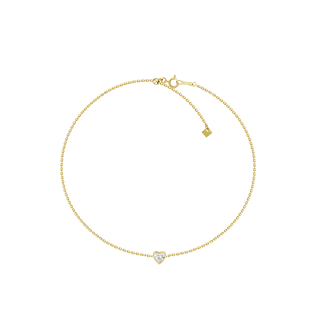 Adjustable Bezel Diamond Heart Bracelet – Henri Noël