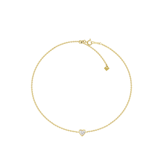Adjustable Bezel Diamond Heart Bracelet – Henri Noël