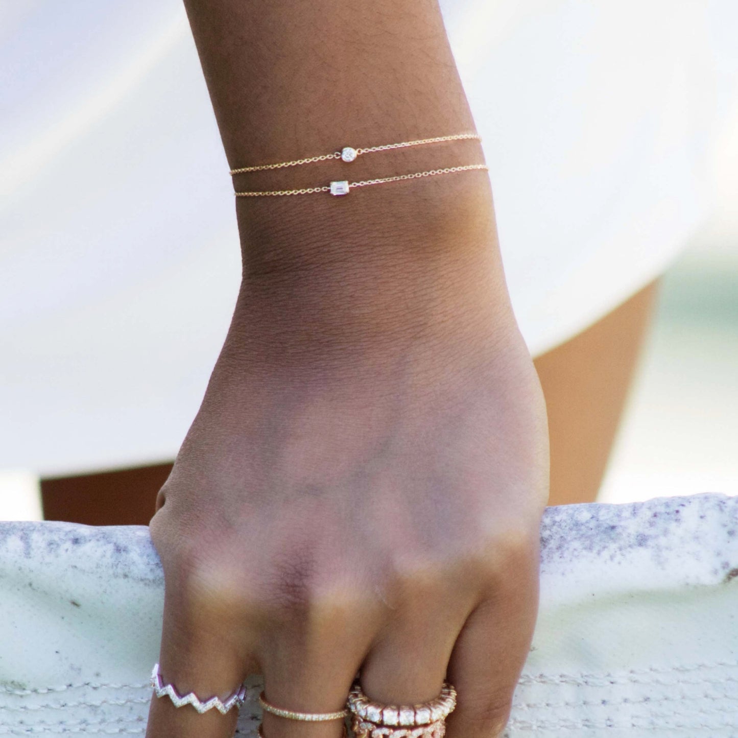 Adjustable Bezel Round Diamond Bracelet – Henri Noël