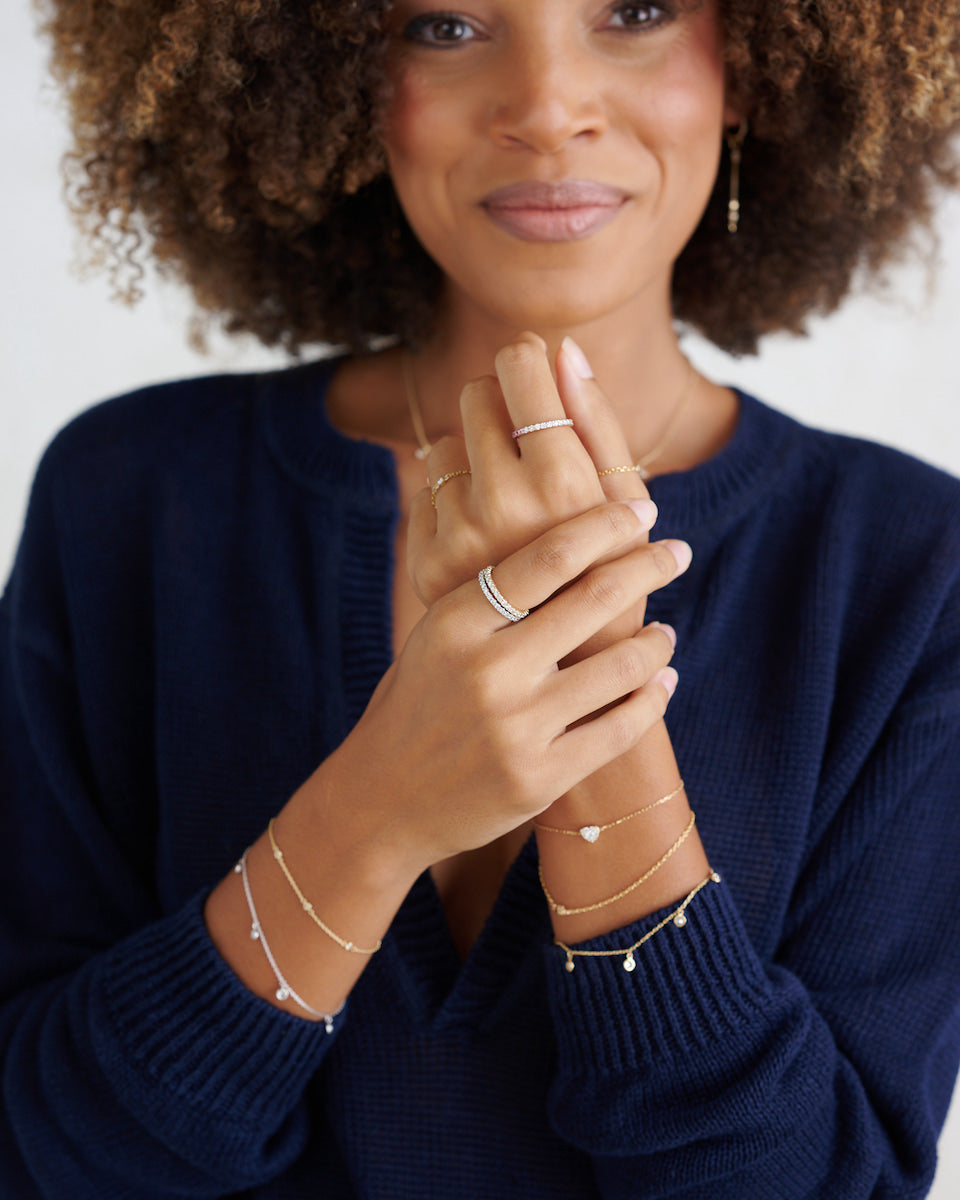 Adjustable Diamond Heart Bracelet – Henri Noël