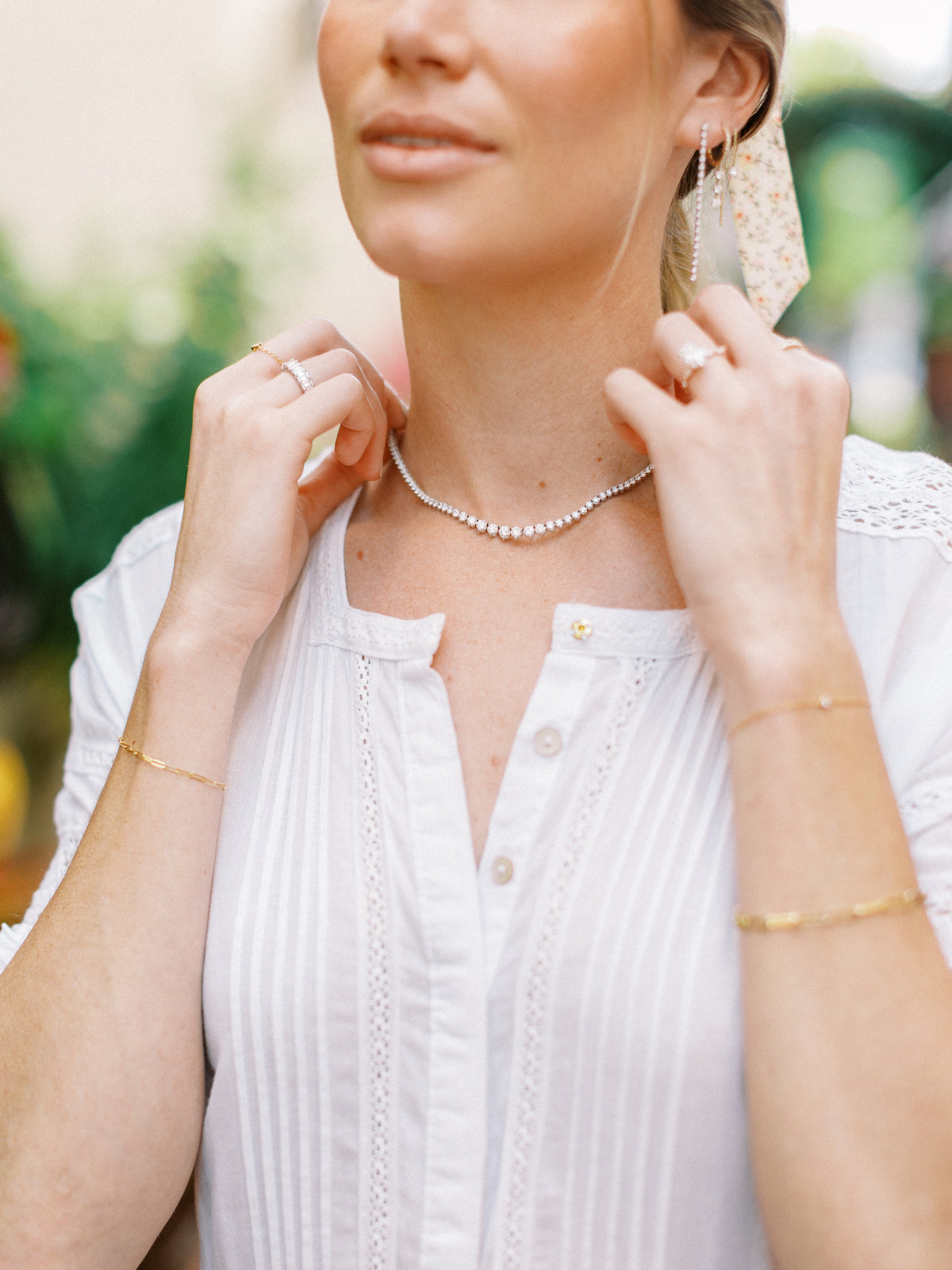 Adjustable Graduated Diamond Tennis Necklace – Henri Noël