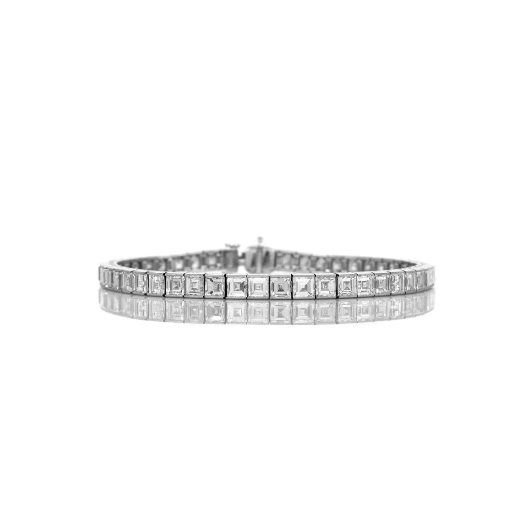 Asscher Cut Diamond Tennis Bracelet – Henri Noël