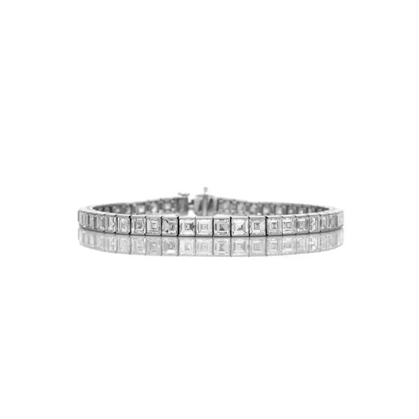 Asscher Cut Diamond Tennis Bracelet | Platinum | Henri Noël