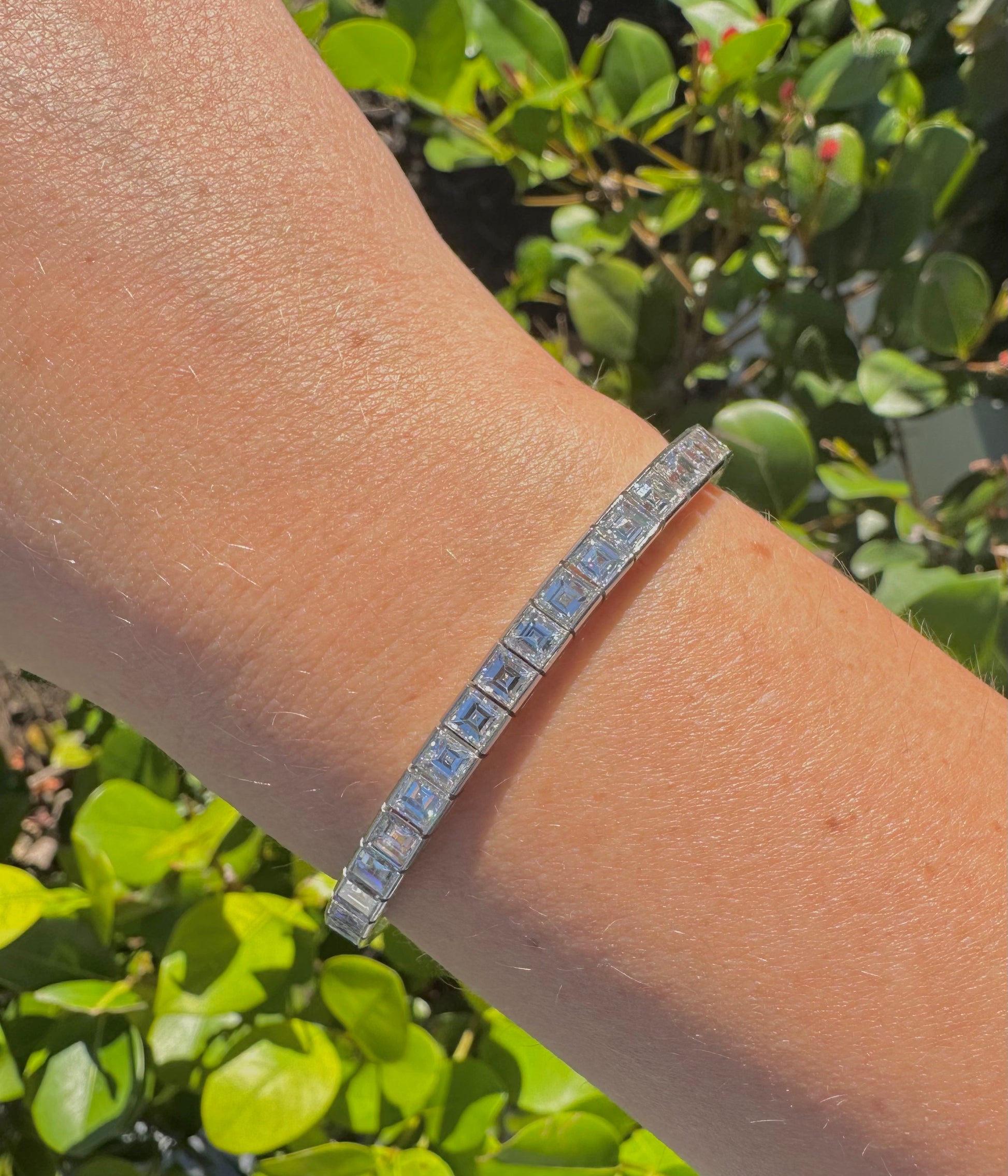 Asscher Cut Diamond Tennis Bracelet – Henri Noël