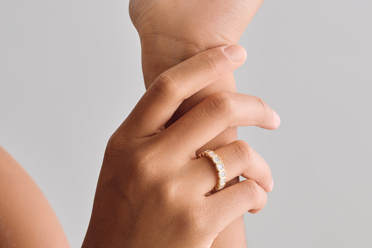 Bezel Set Diamond Eternity Band – Henri Noël