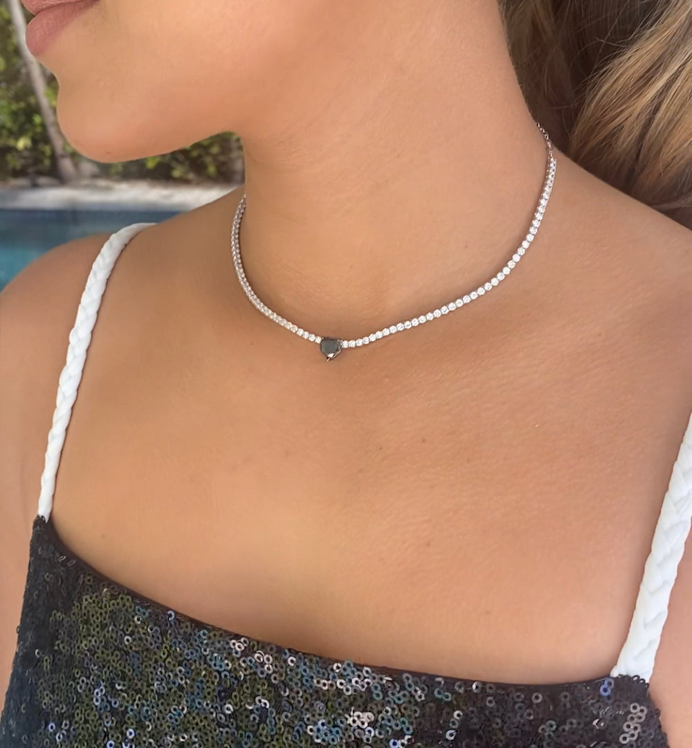 Black Diamond Tennis Choker – Henri Noël