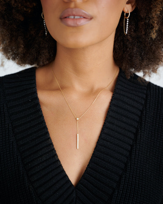 Adjustable Diamond Lariat Necklace
