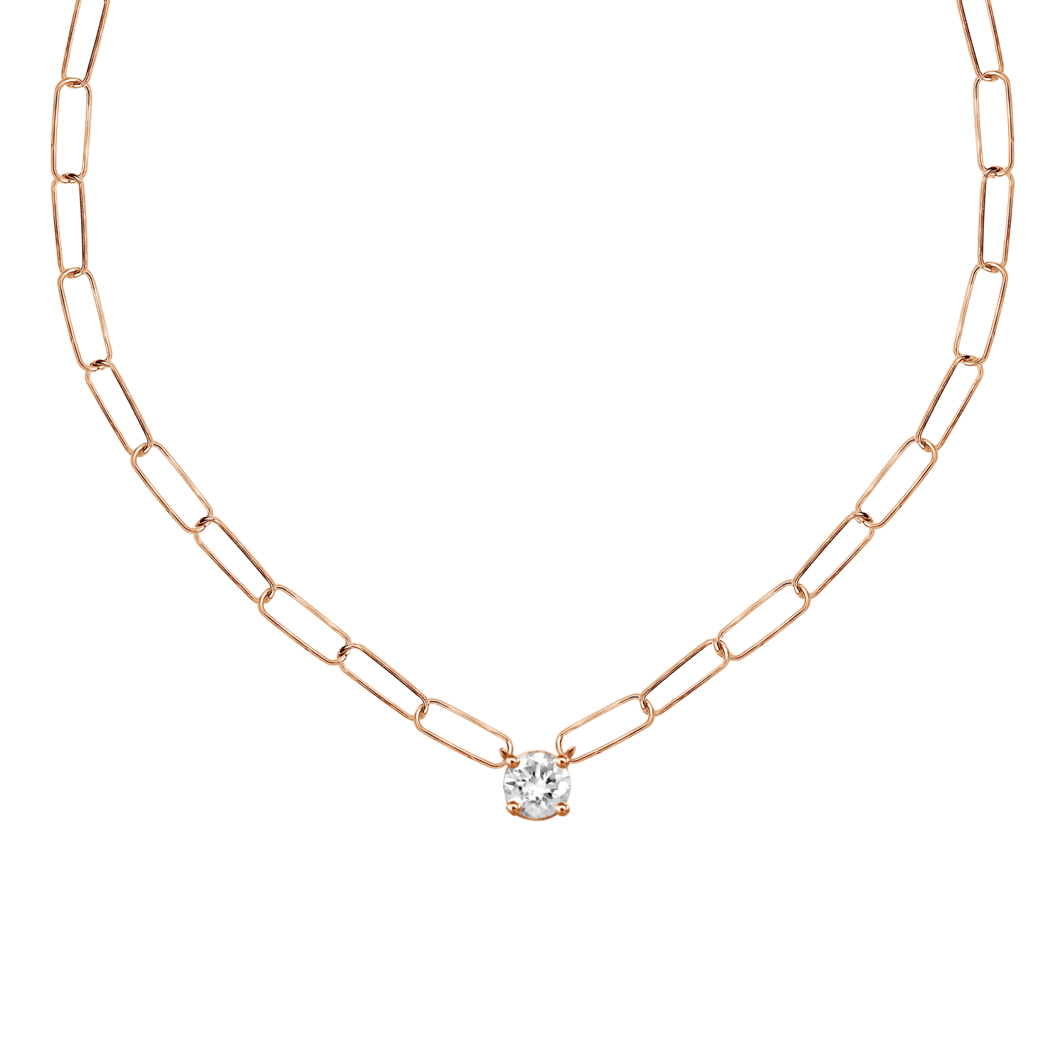 Modern Paperclip Diamond Necklace #106225 - Seattle Bellevue | Joseph  Jewelry