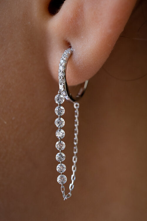 Diamond Tennis Chain Earrings