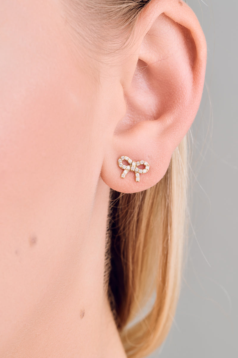 Diamond Bow Earrings – Henri Noël