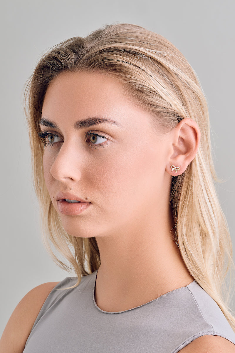 Diamond Bow Earrings – Henri Noël