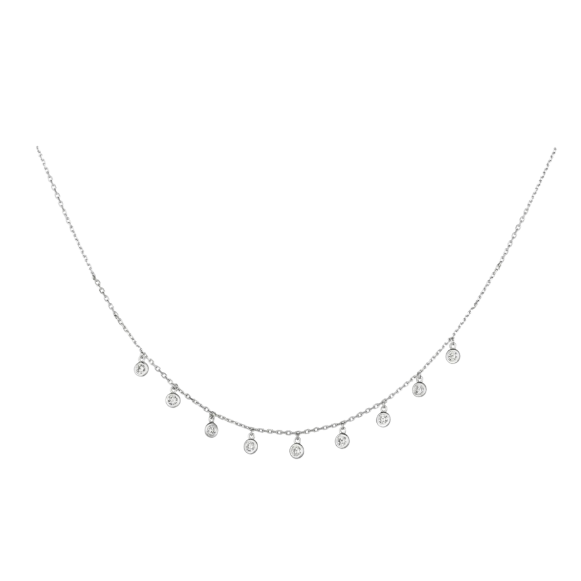 Diamond Drop Station Necklace – Henri Noël