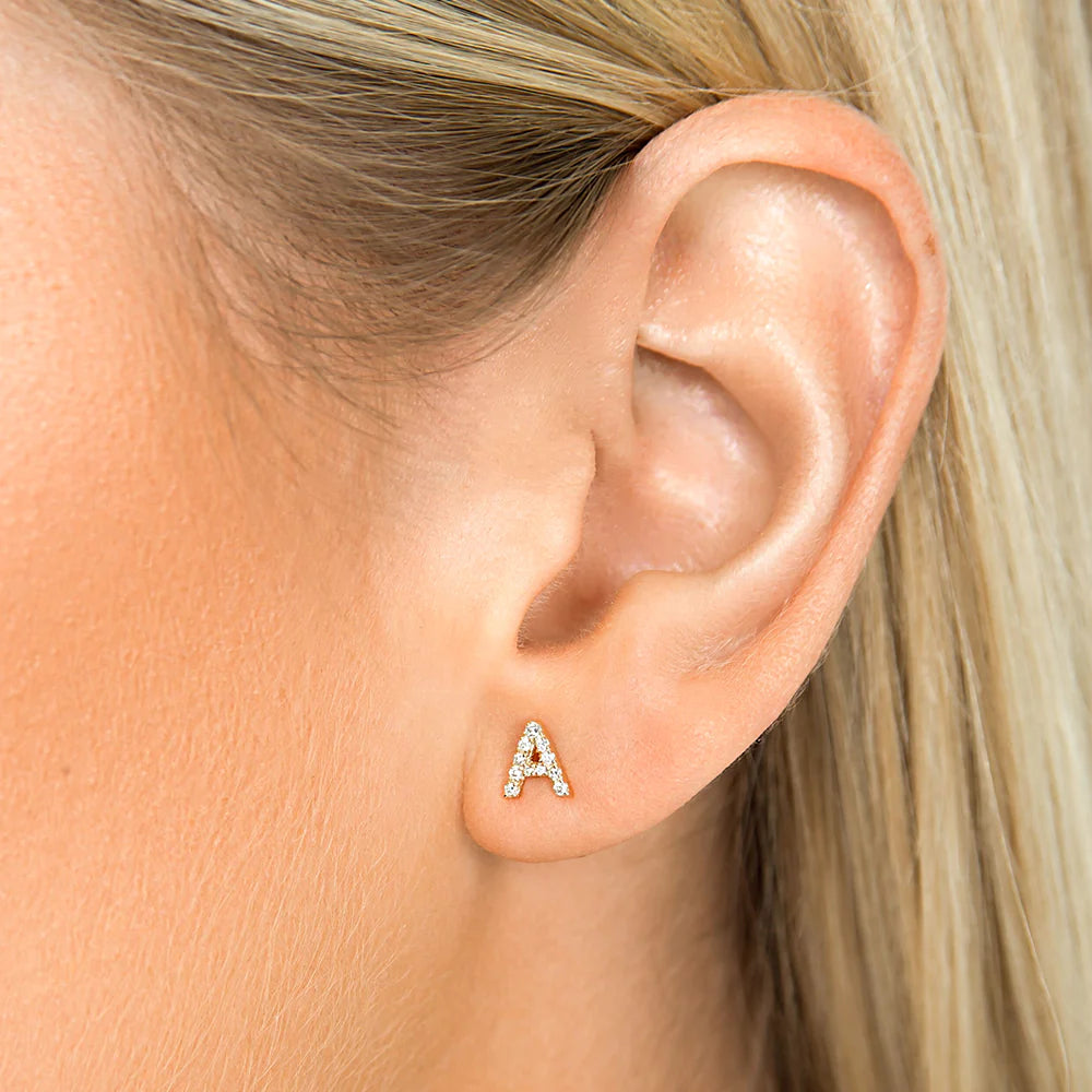 Diamond Initial Stud – Henri Noël