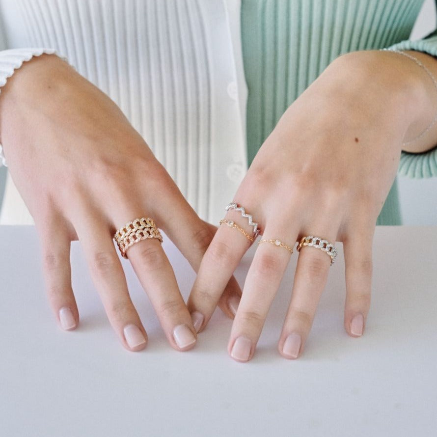 Diamond Link Ring – Henri Noël