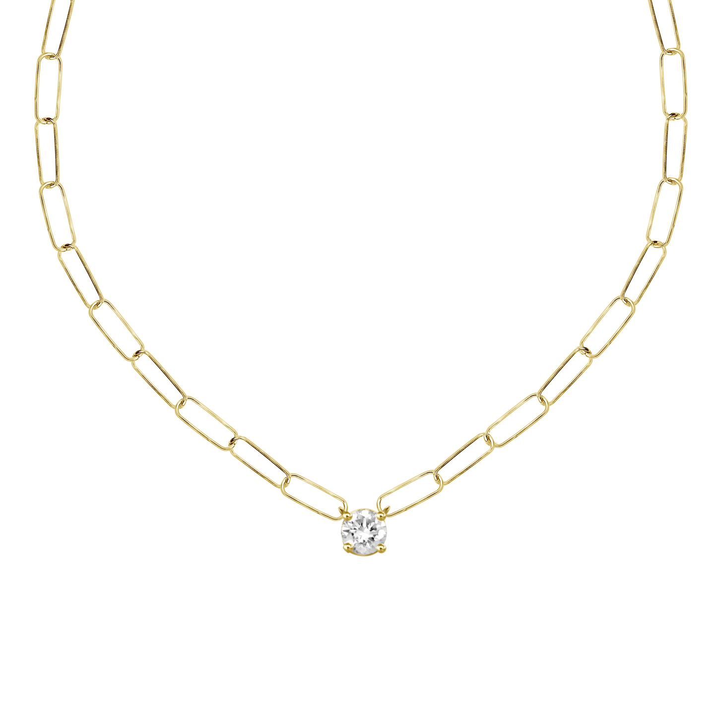 Diamond Paperclip Necklace – Henri Noël