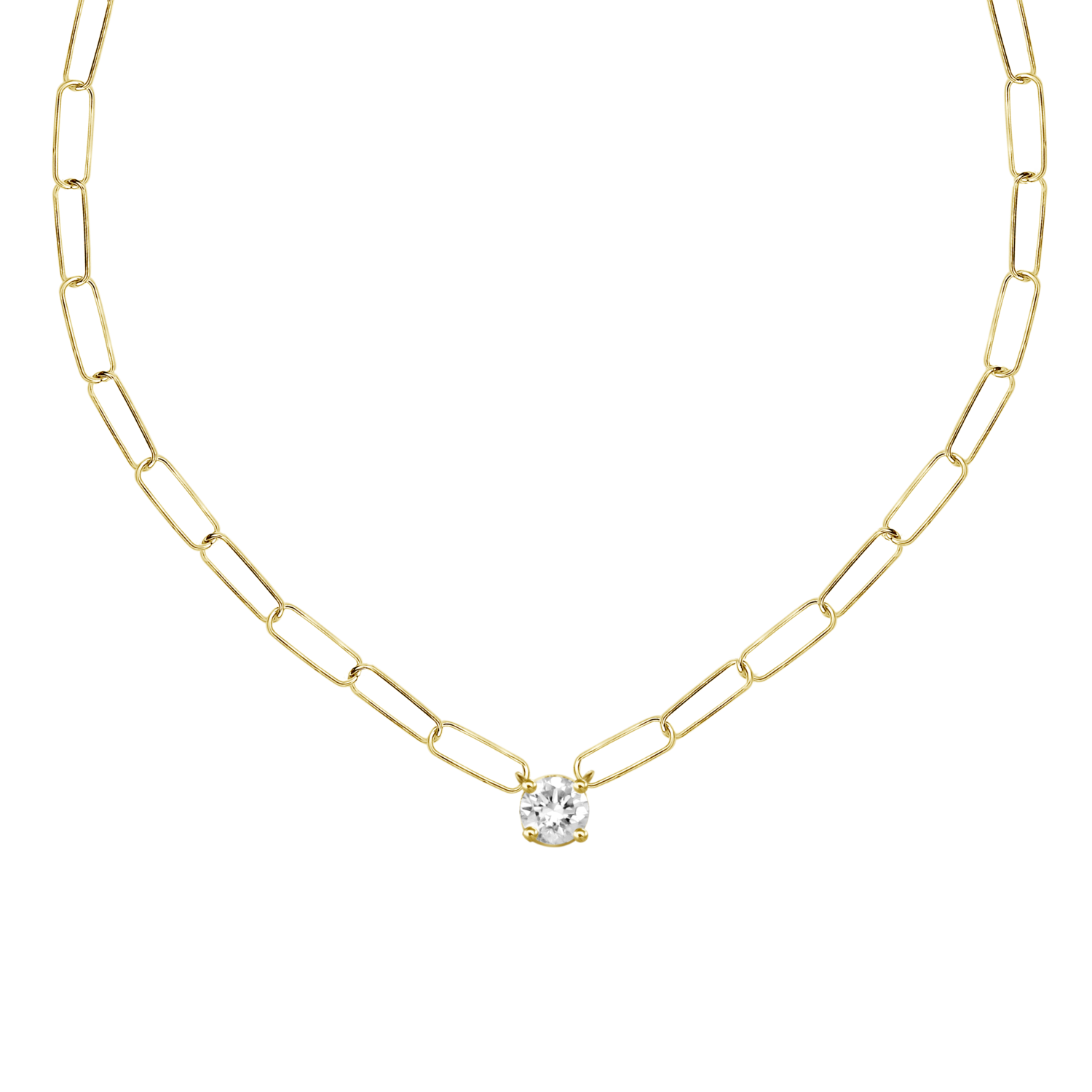 Diamond Paperclip Necklace – Henri Noël