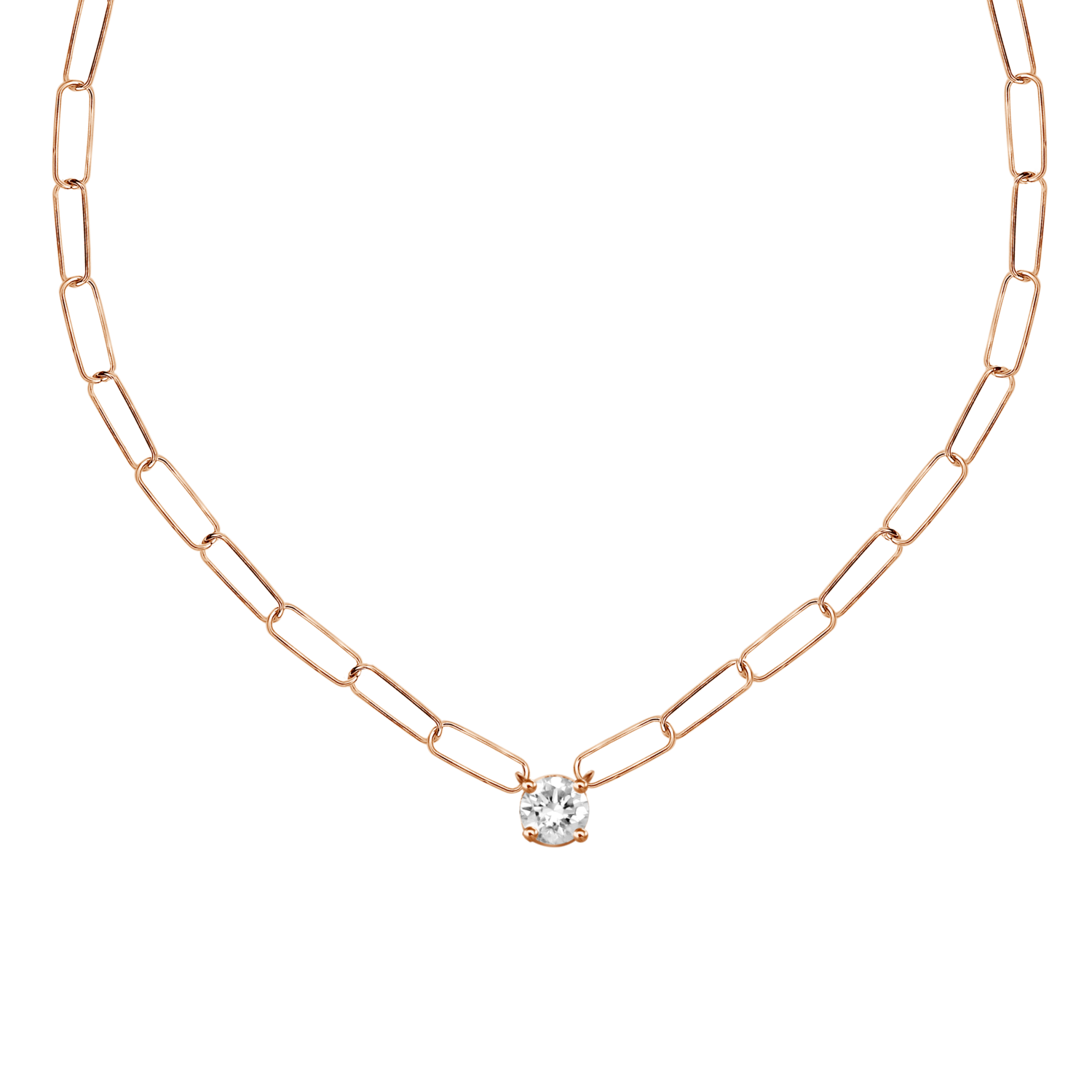 Diamond Paperclip Necklace – Henri Noël