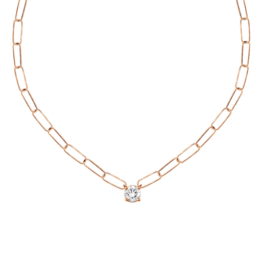 Diamond Paperclip Necklace – Henri Noël