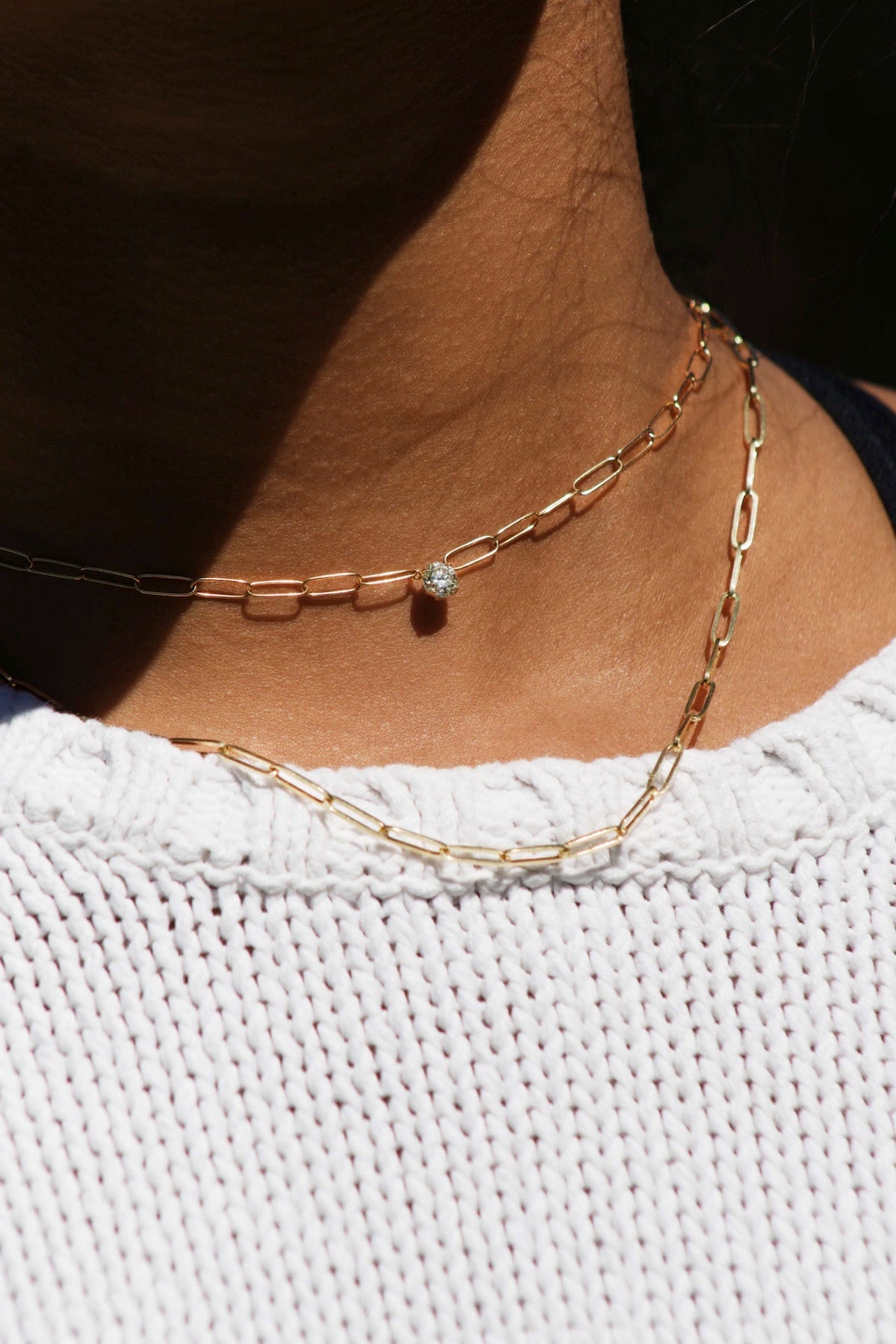 Diamond Paperclip Necklace – Henri Noël