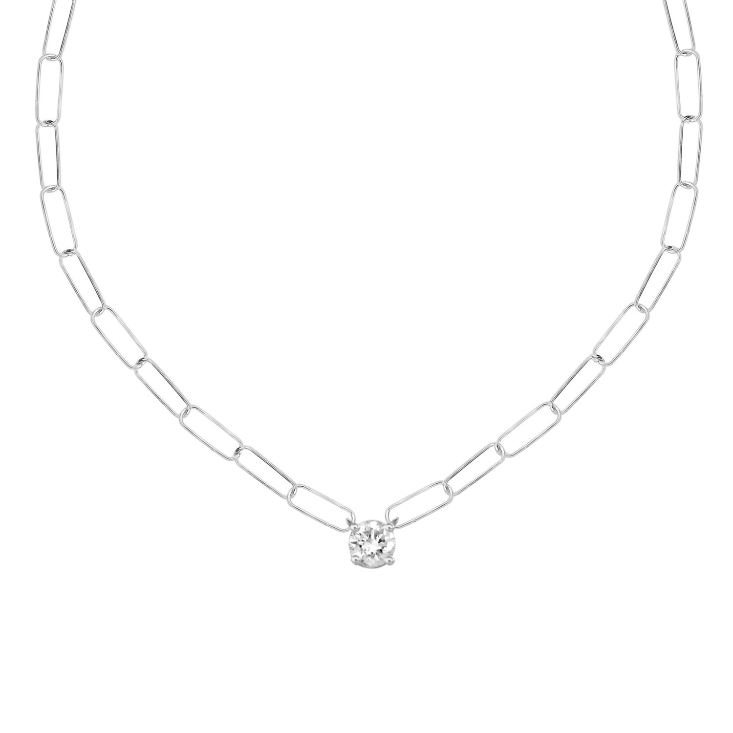 Diamond Paperclip Necklace – Henri Noël