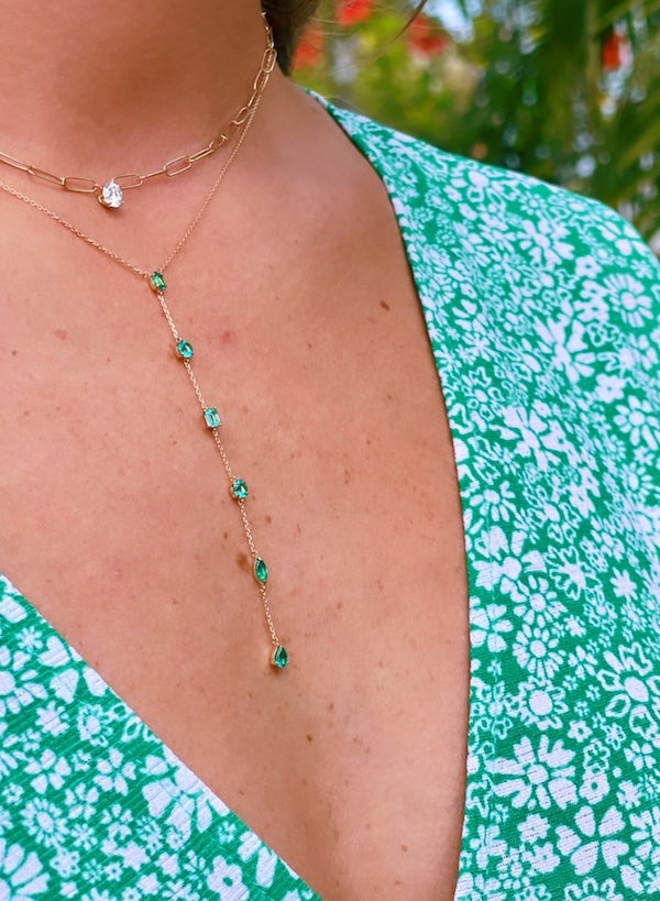 Diamond Paperclip Necklace – Henri Noël
