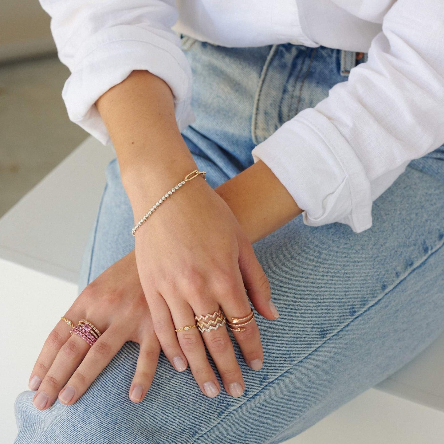 Diamond Paperclip Tennis Bracelet – Henri Noël