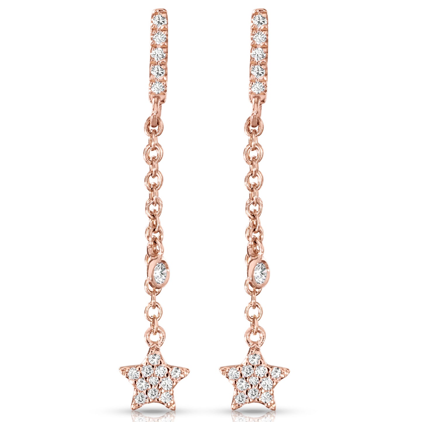 Diamond Star Chain Earrings – Henri Noël