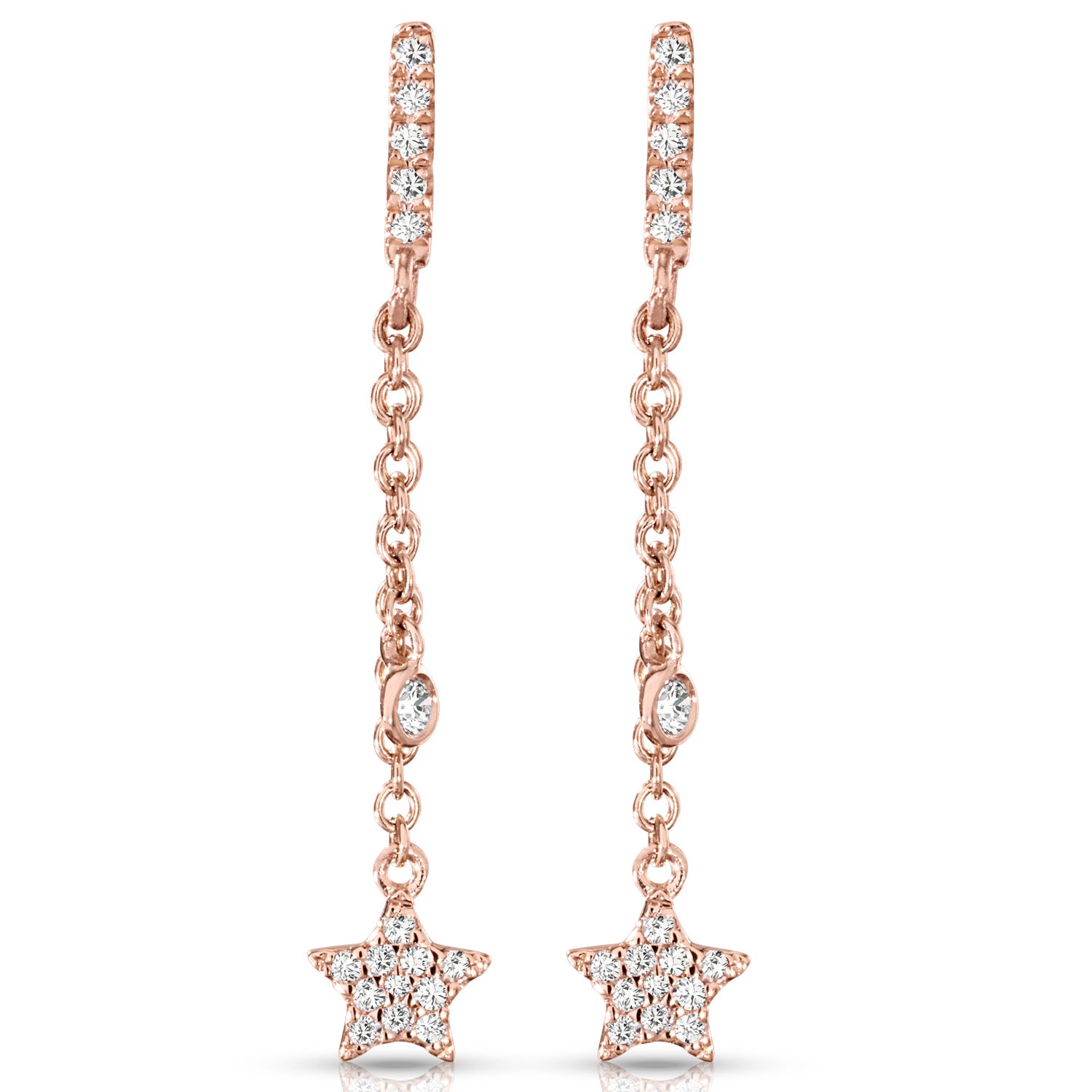 Diamond Star Chain Earrings – Henri Noël