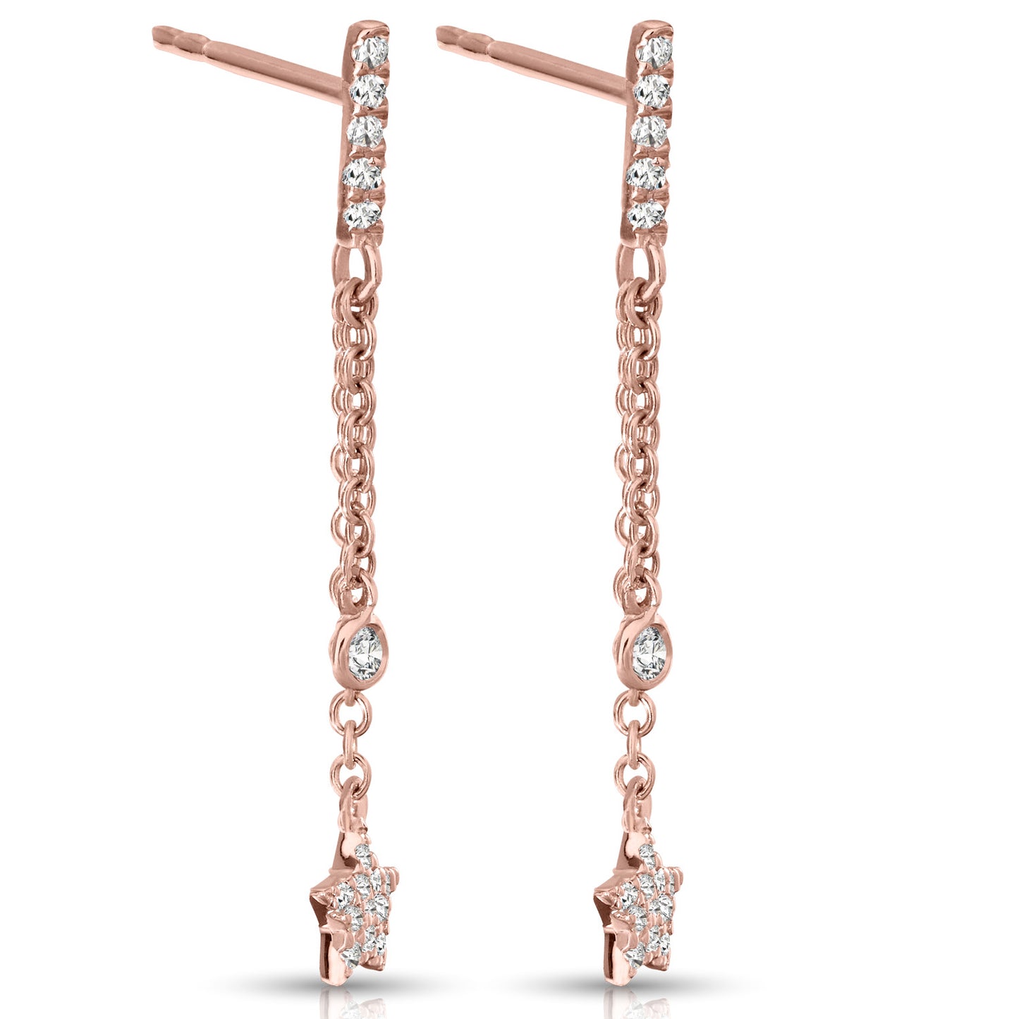 Diamond Star Chain Earrings – Henri Noël