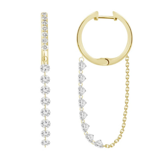 Diamond Tennis Chain Earrings – Henri Noël