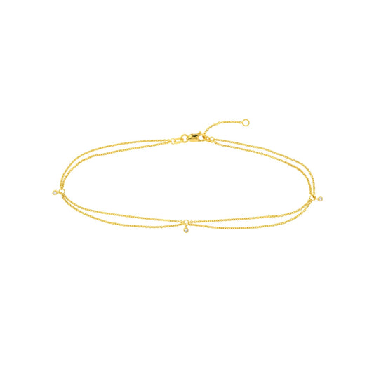 Double Chain Diamond Anklet – Henri Noël