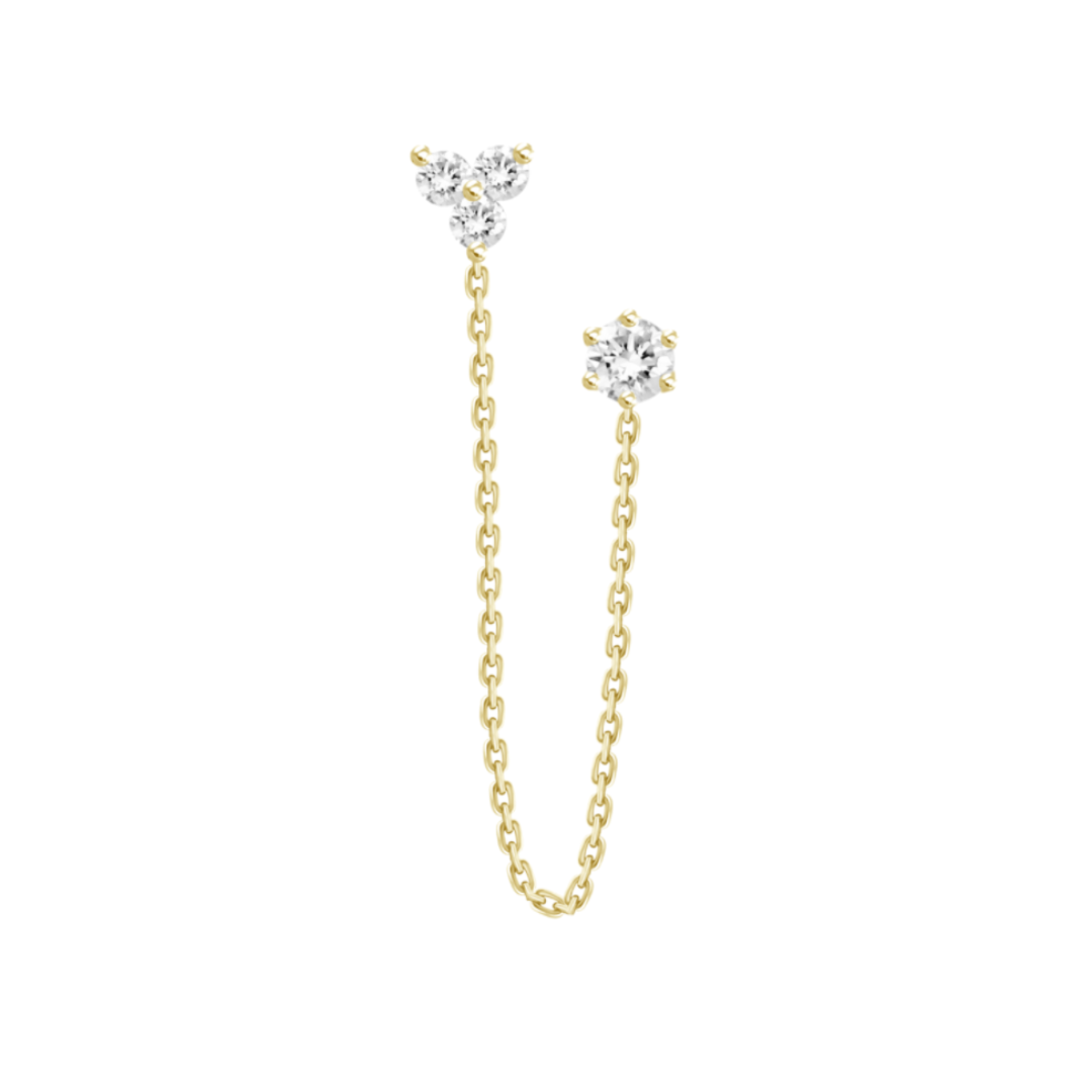 Double Diamond Stud and Triangle Earring – Henri Noël