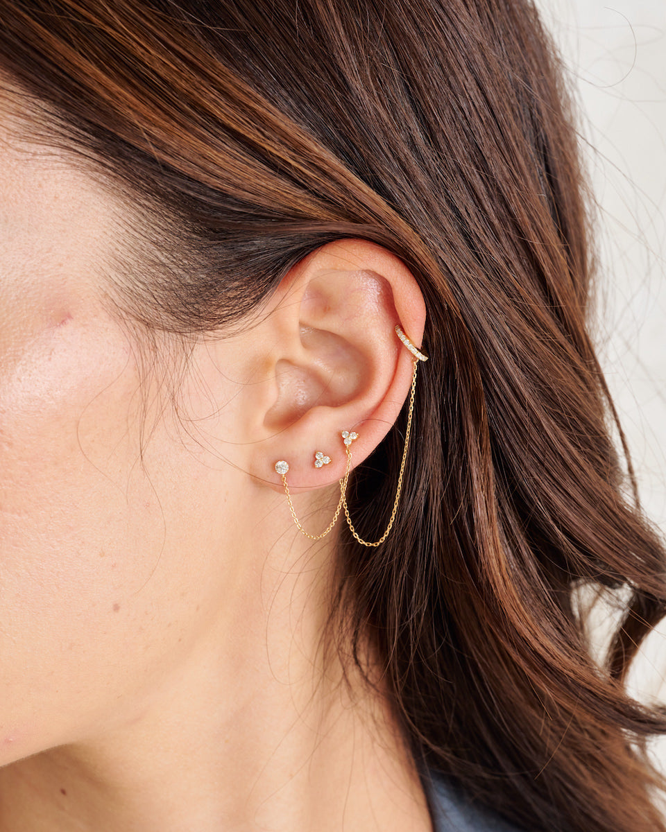 Double Diamond Stud and Triangle Earring – Henri Noël