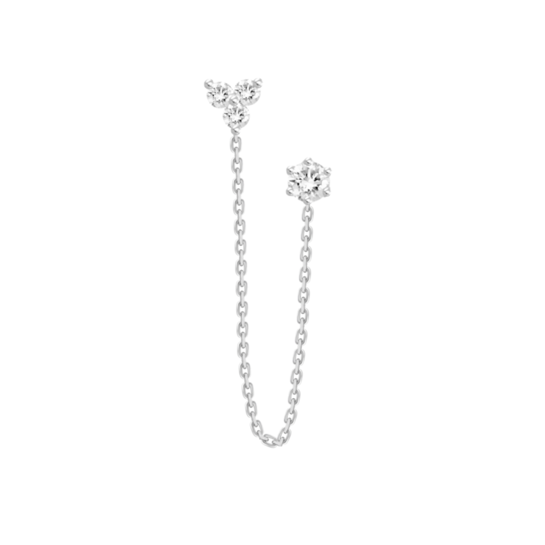 Double Diamond Stud and Triangle Earring – Henri Noël
