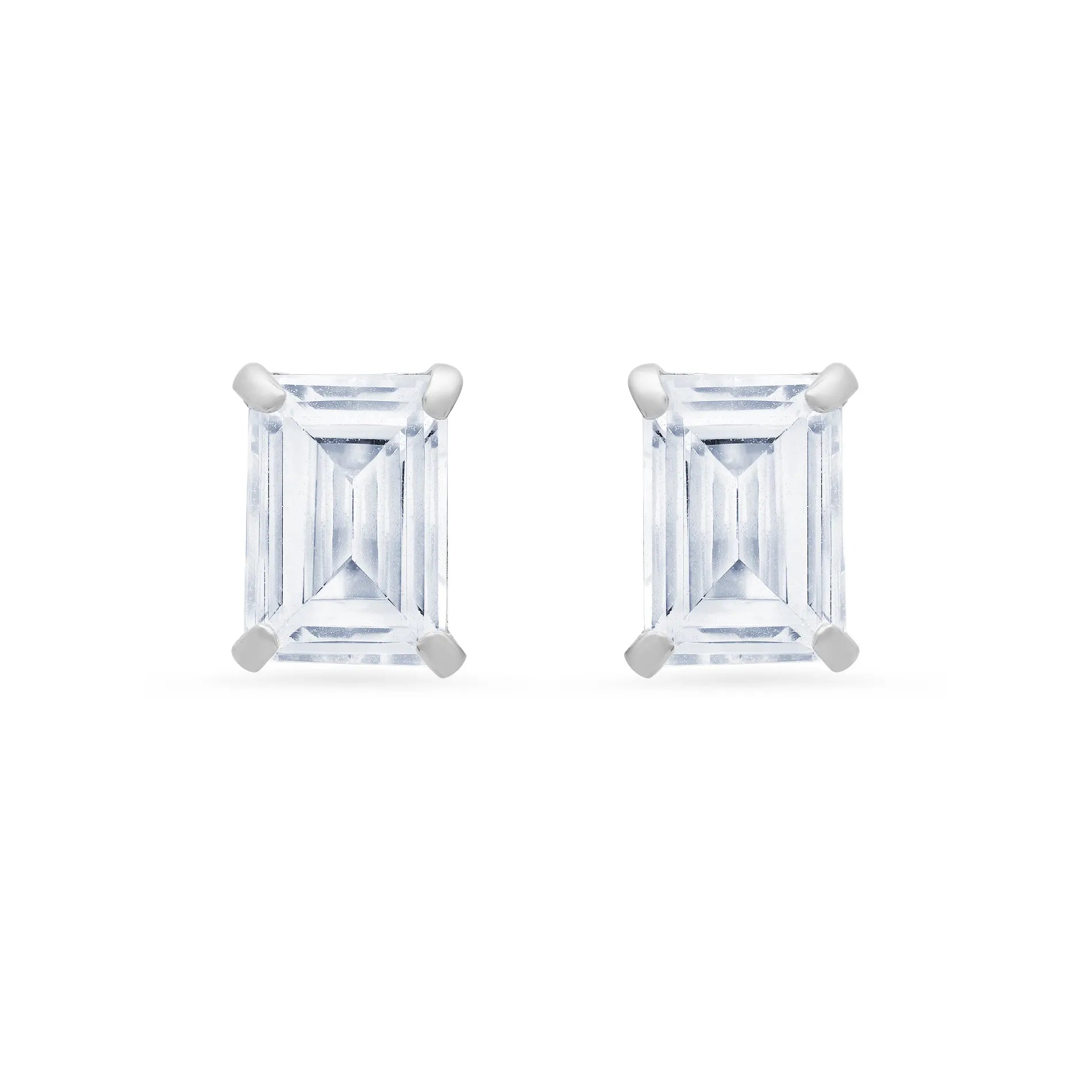 Emerald Cut Diamond Studs – Henri Noël