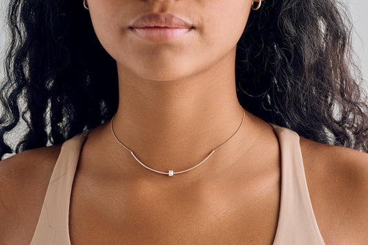 Emerald Diamond Bar Necklace – Henri Noël