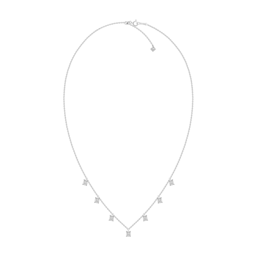 Emerald Diamond Drop Station Necklace – Henri Noël