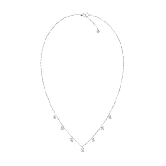 Emerald Diamond Drop Station Necklace – Henri Noël