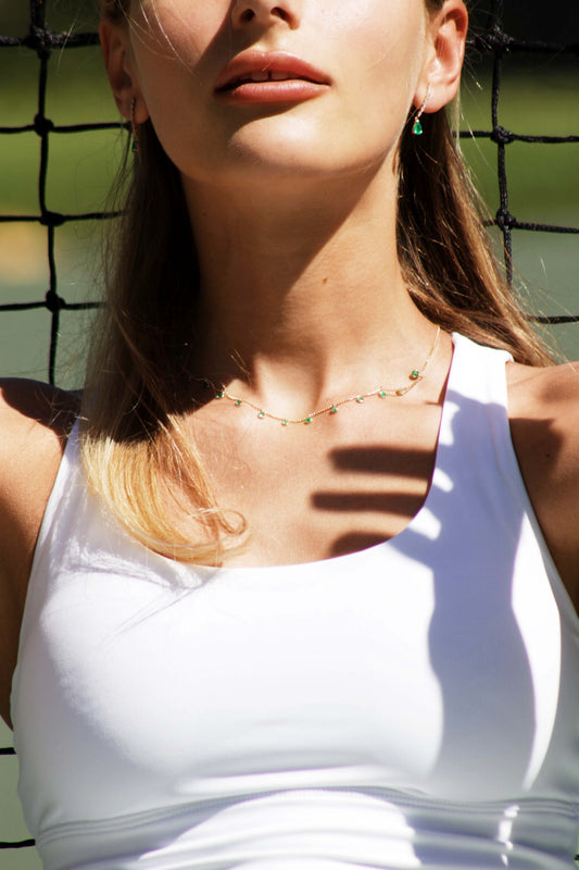 Emerald Drop Station Necklace – Henri Noël