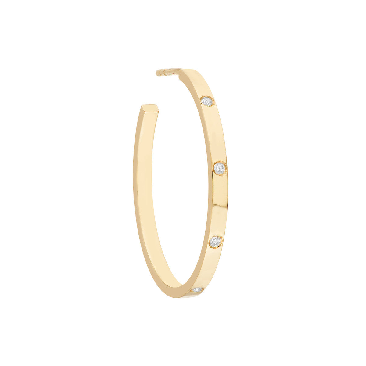 Flush Set Diamond Hoops – Henri Noël