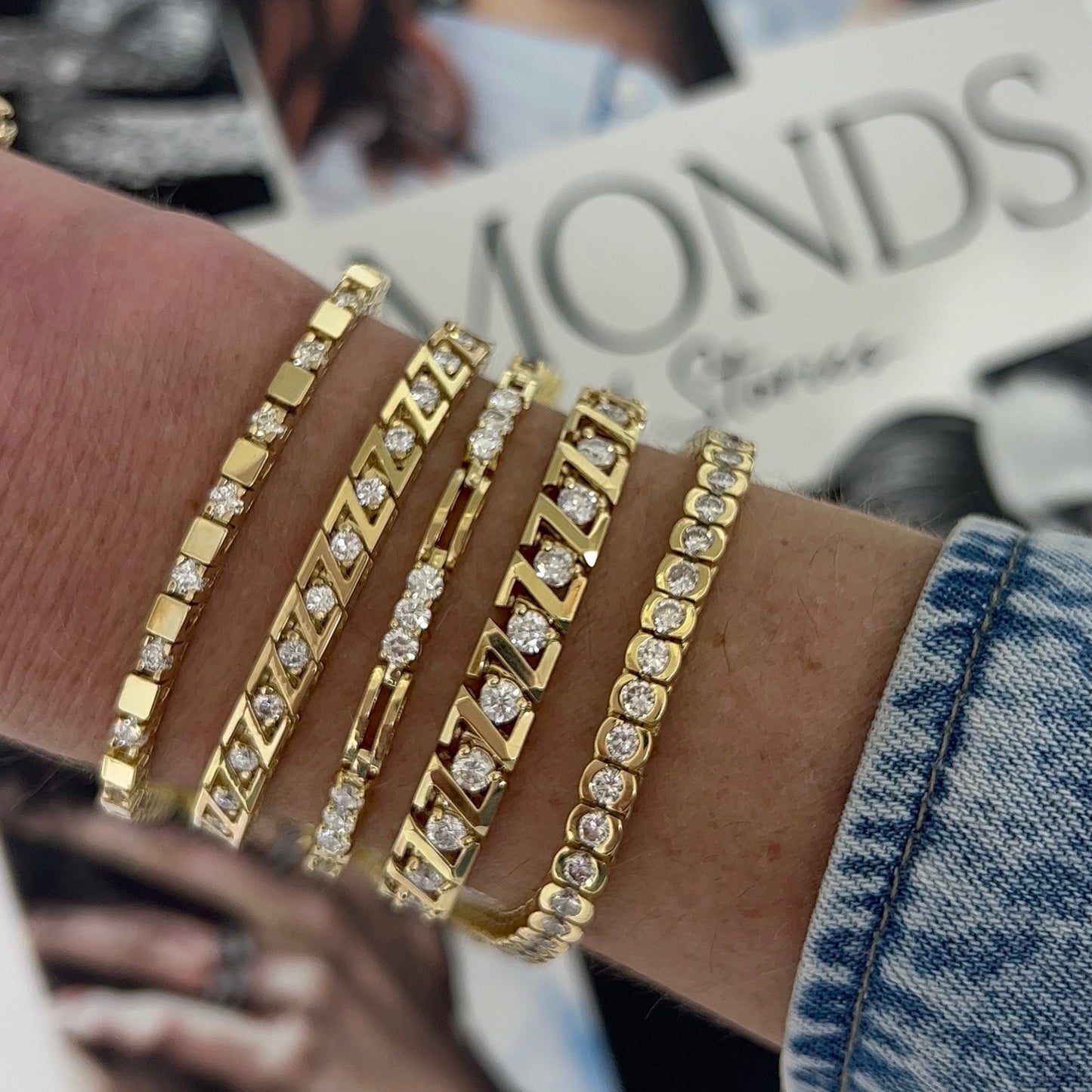 Fluted Diamond Tennis Bracelet – Henri Noël