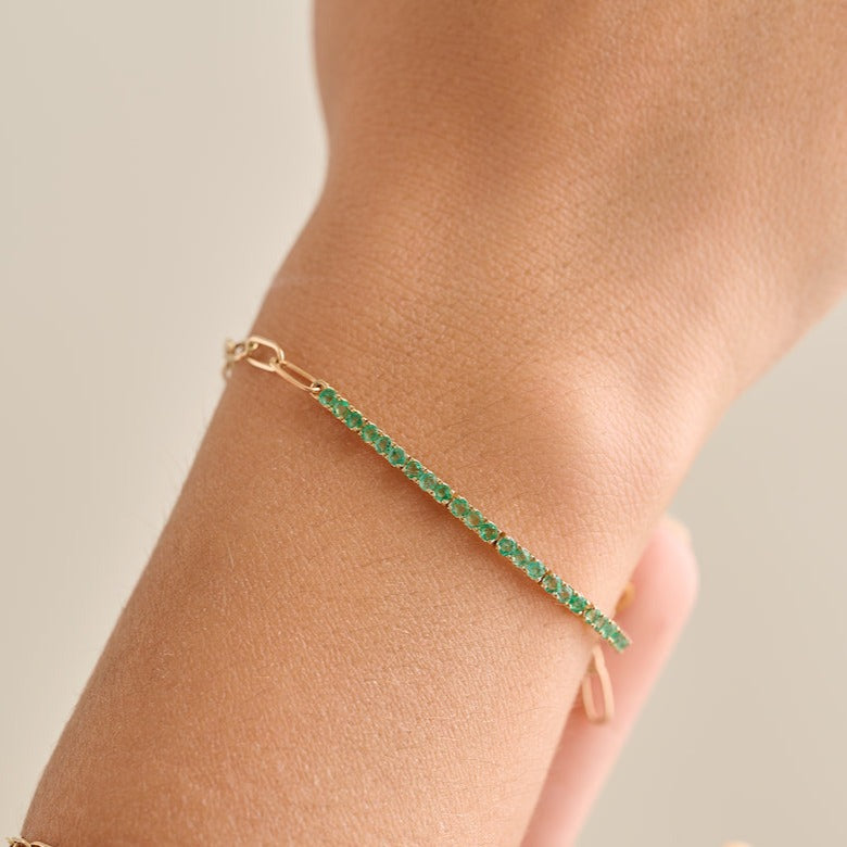 Gemstone Paperclip Link Bracelet – Henri Noël