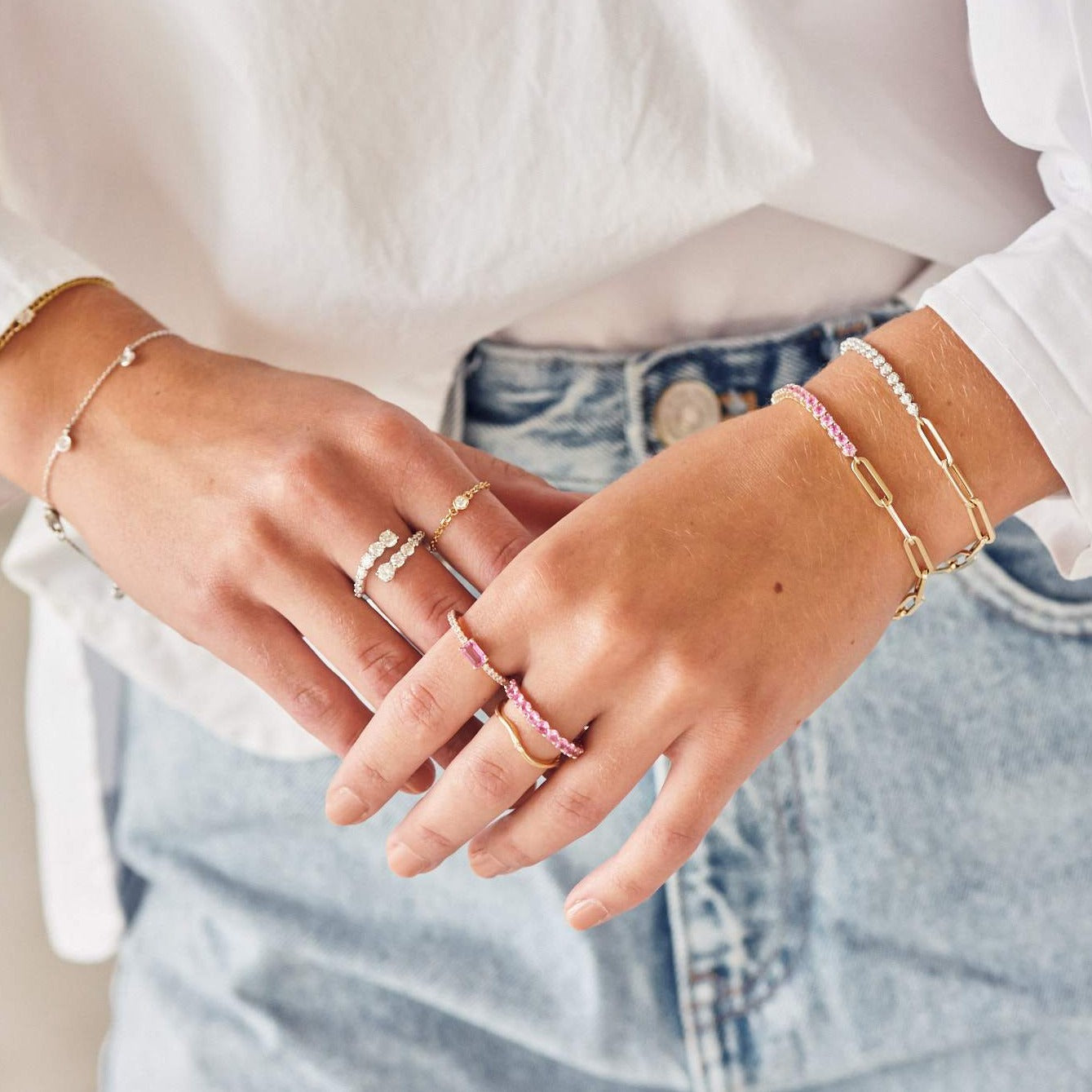 Gemstone Paperclip Link Bracelet – Henri Noël