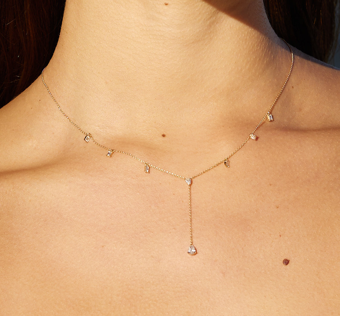 Fancy Shape Diamond Lariat Necklace